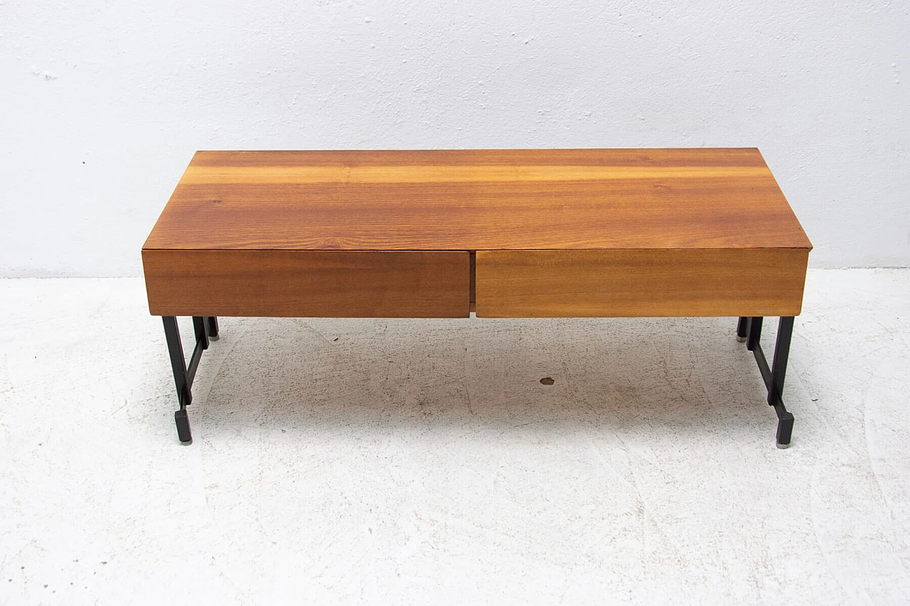 Mahogany side table with iron structure, 1970s 13
