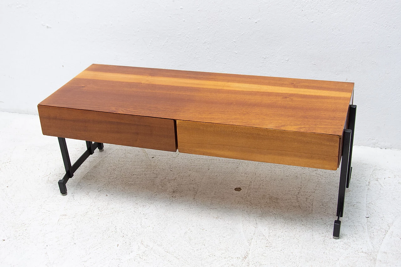 Mahogany side table with iron structure, 1970s 14