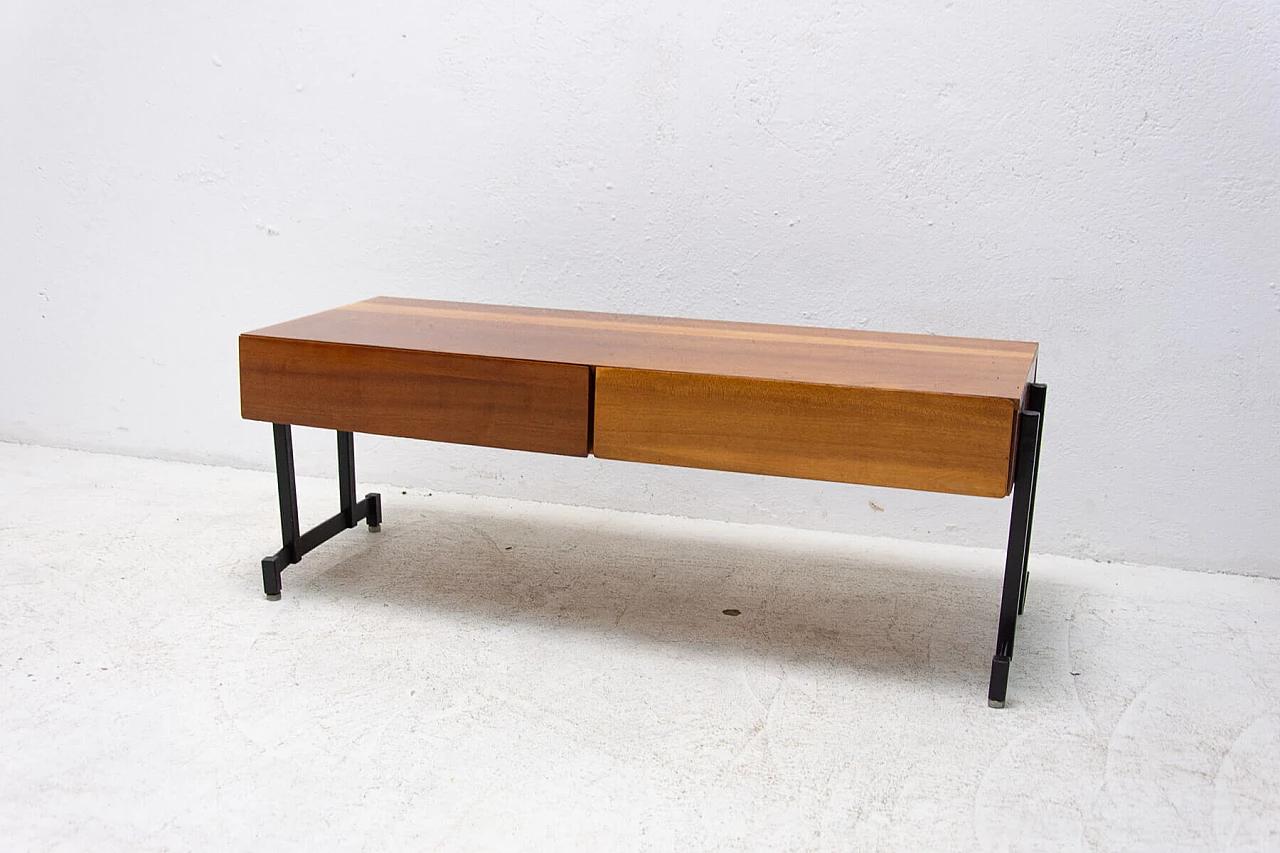 Mahogany side table with iron structure, 1970s 15