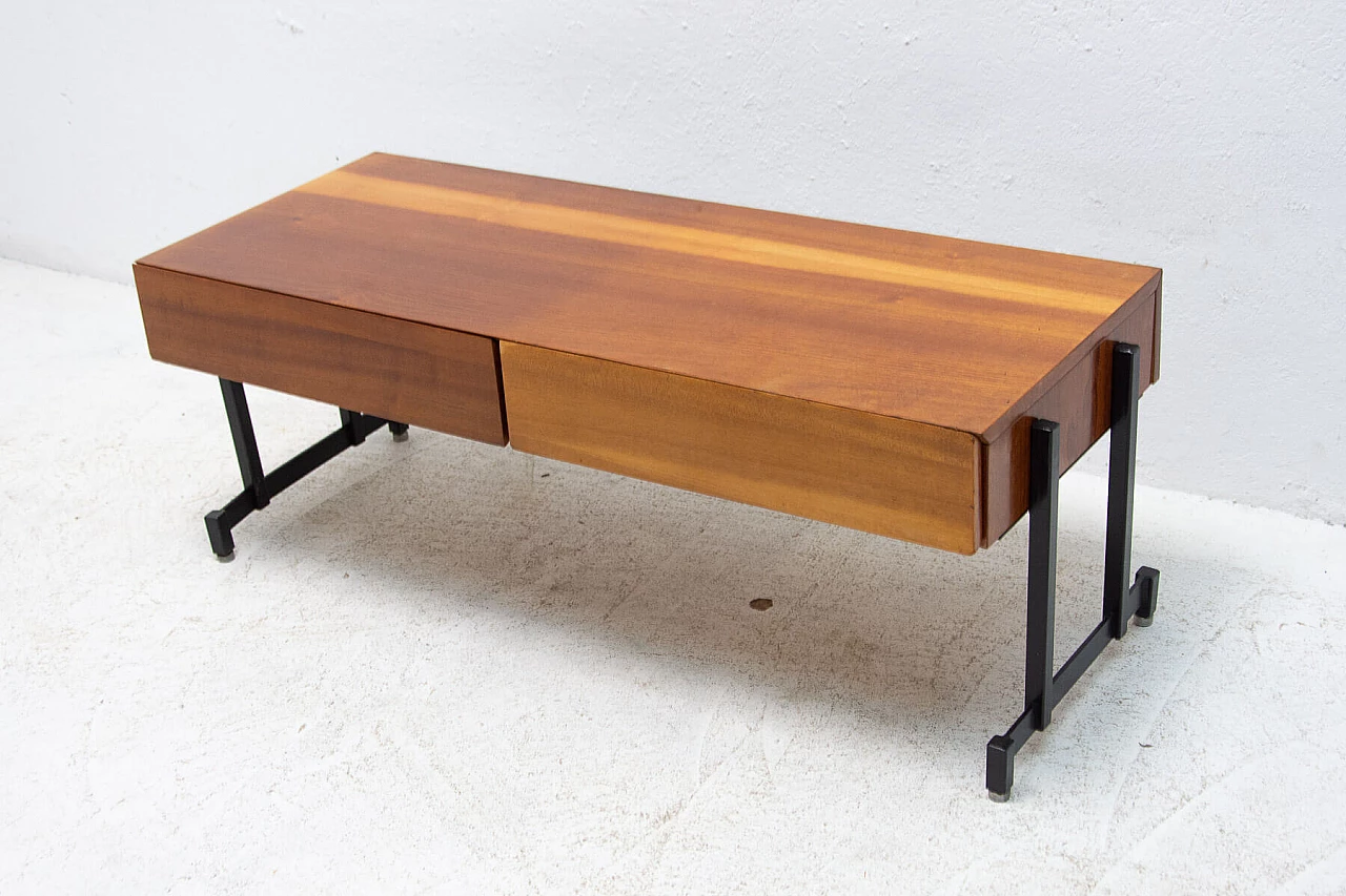 Mahogany side table with iron structure, 1970s 16