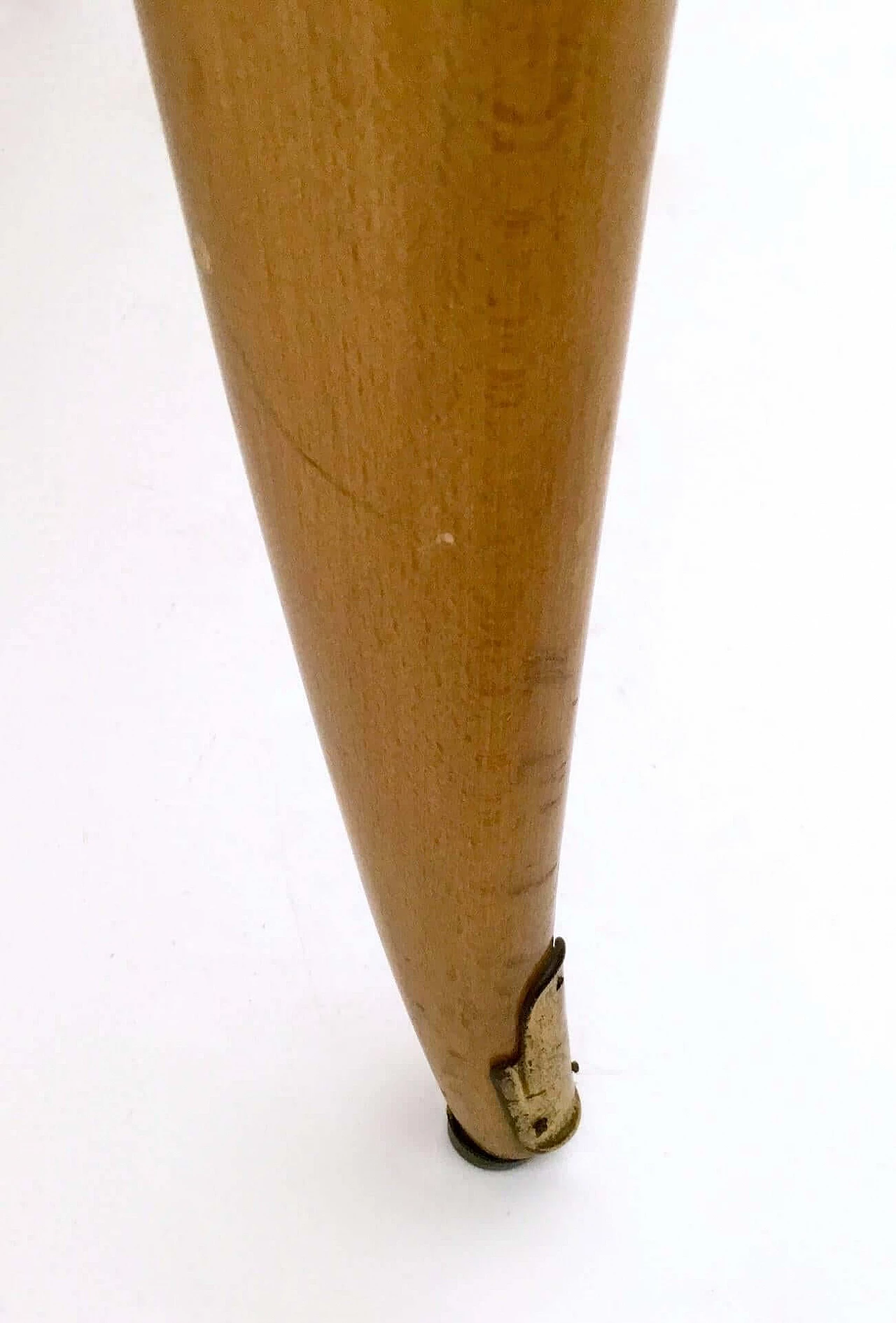 Maple and beech table with marbled glass top, 1950s 1