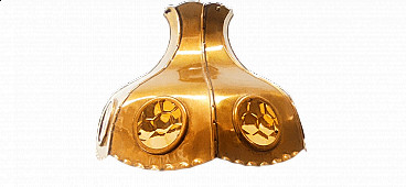 Brass chandelier in Brutalist style, 1960s