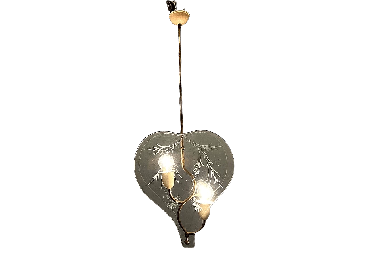 Etched glass chandelier by Pietro Chiesa, 1940s 1470315