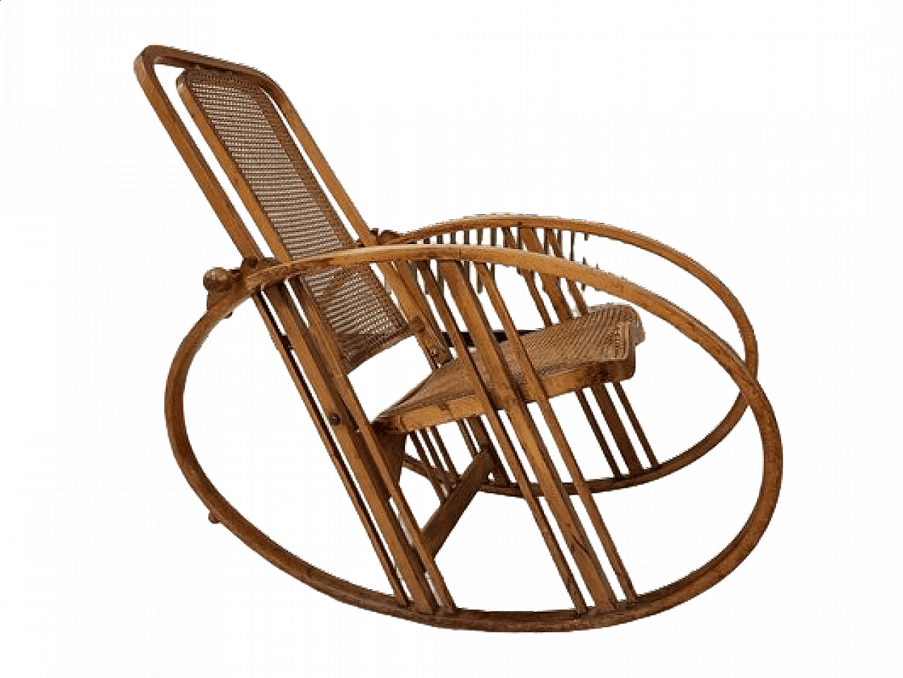 Rocking chair model 267 by Fabiani for Antonio Volpe Udine, 1930s 8