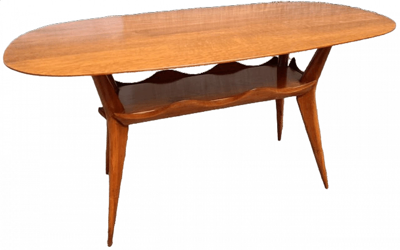 Coffee table with oval top by Paolo Buffa, 1950s 6