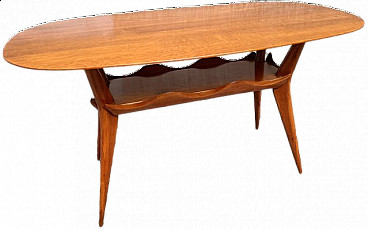 Tavolino da caffè con ripiano ovale di Paolo Buffa, anni '50