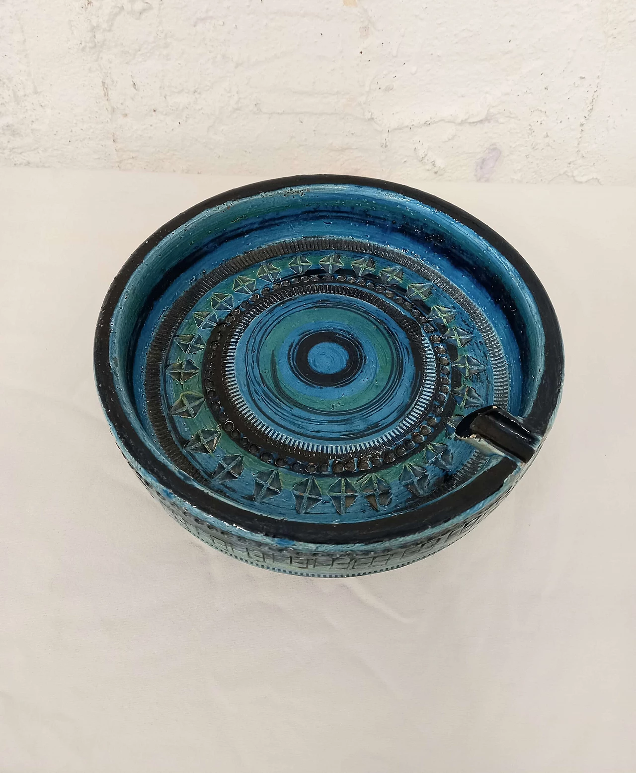 Posacenere in cotto Rimini Blu di Aldo Londi per Bitossi, anni '60 1