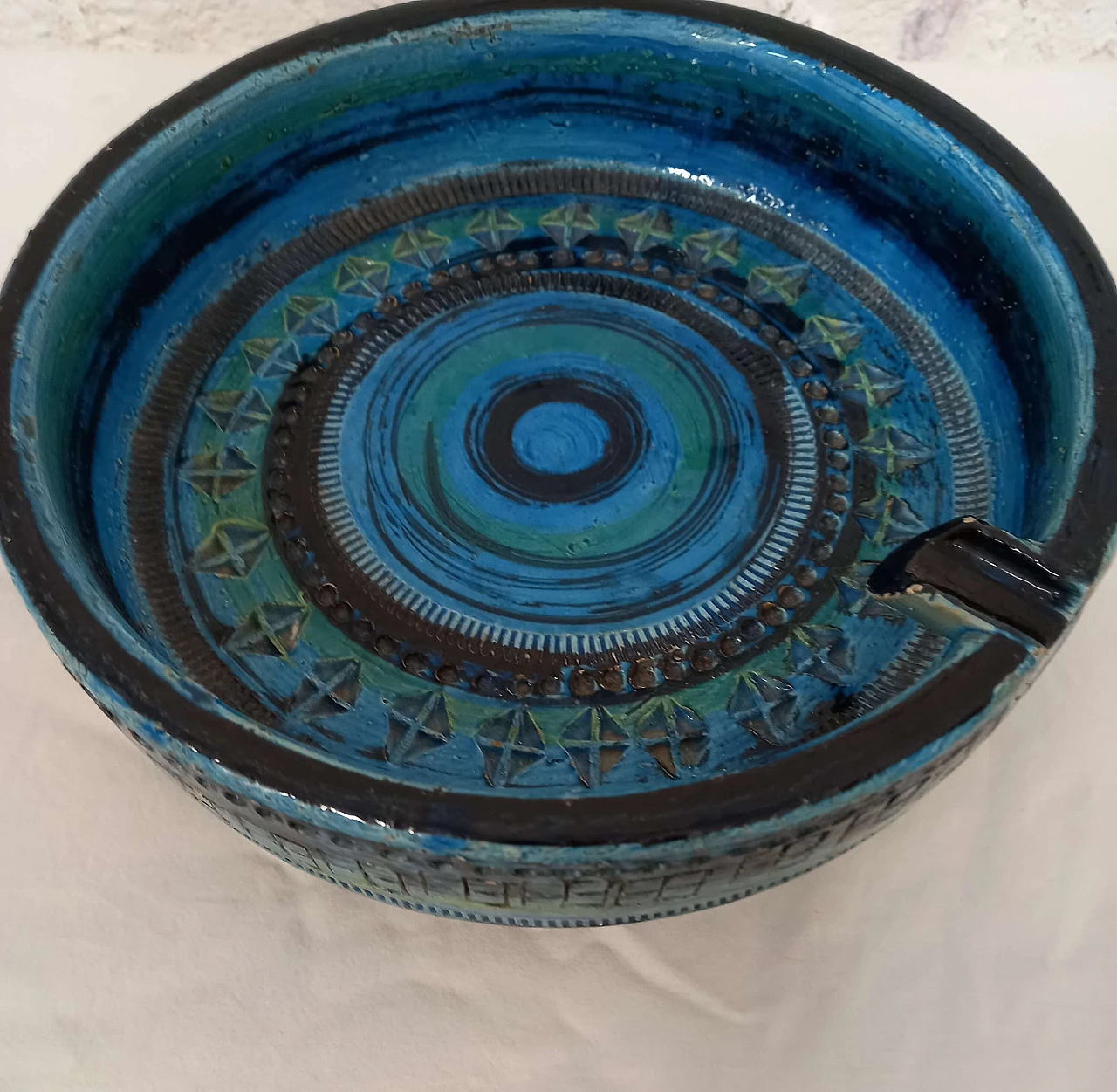 Posacenere in cotto Rimini Blu di Aldo Londi per Bitossi, anni '60 2