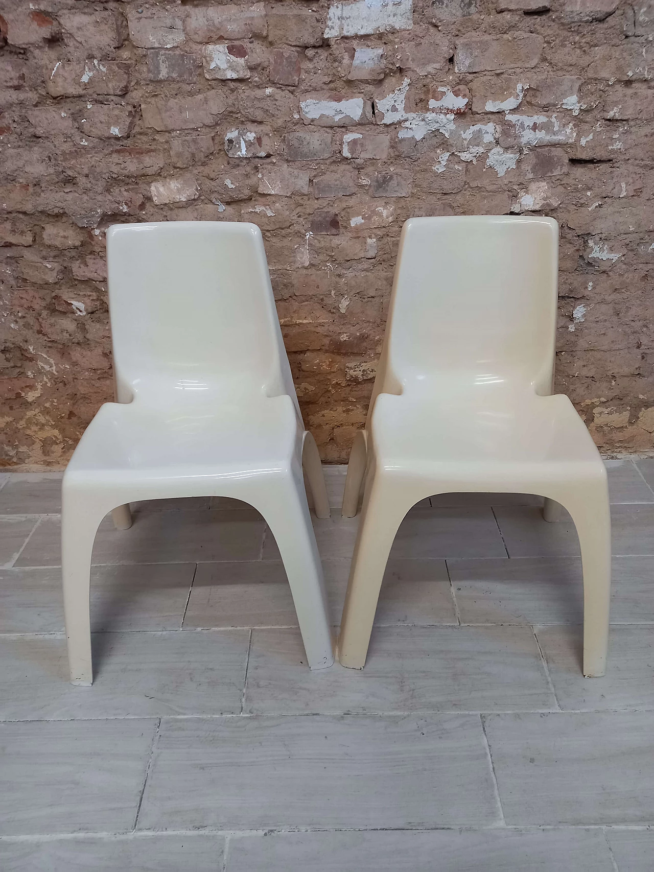 Pair of 4850 chairs in abs for Kartell, 1960s 2