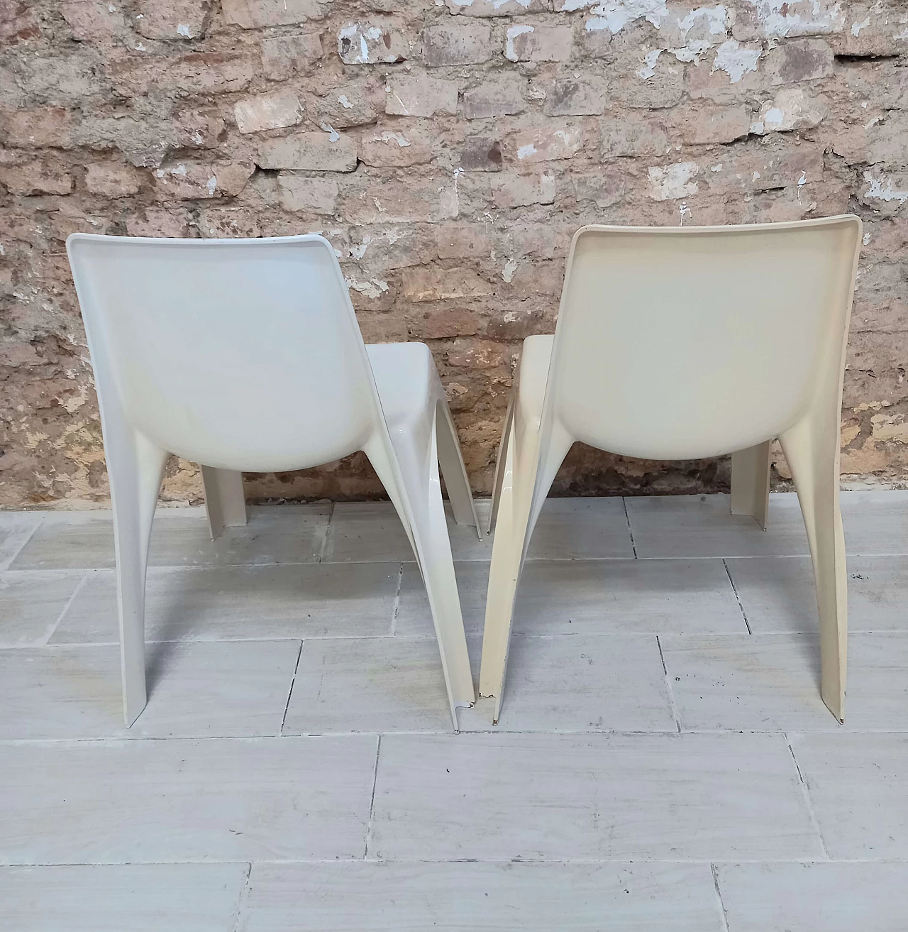 Pair of 4850 chairs in abs for Kartell, 1960s 5