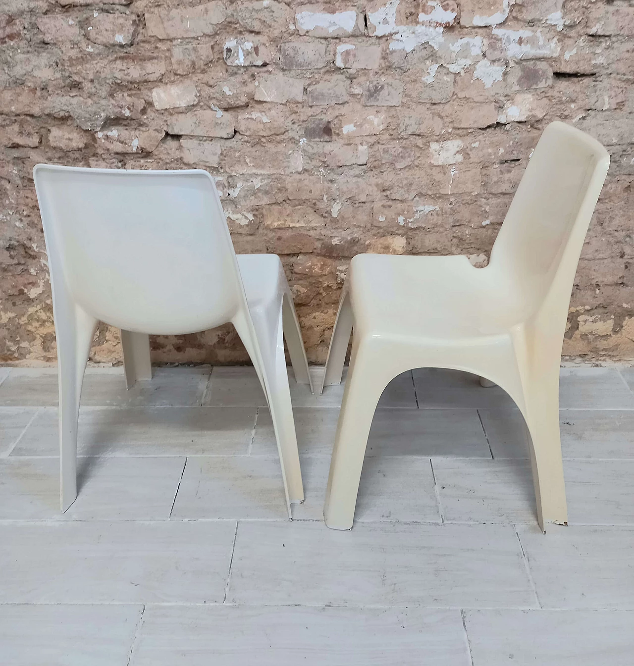 Pair of 4850 chairs in abs for Kartell, 1960s 6