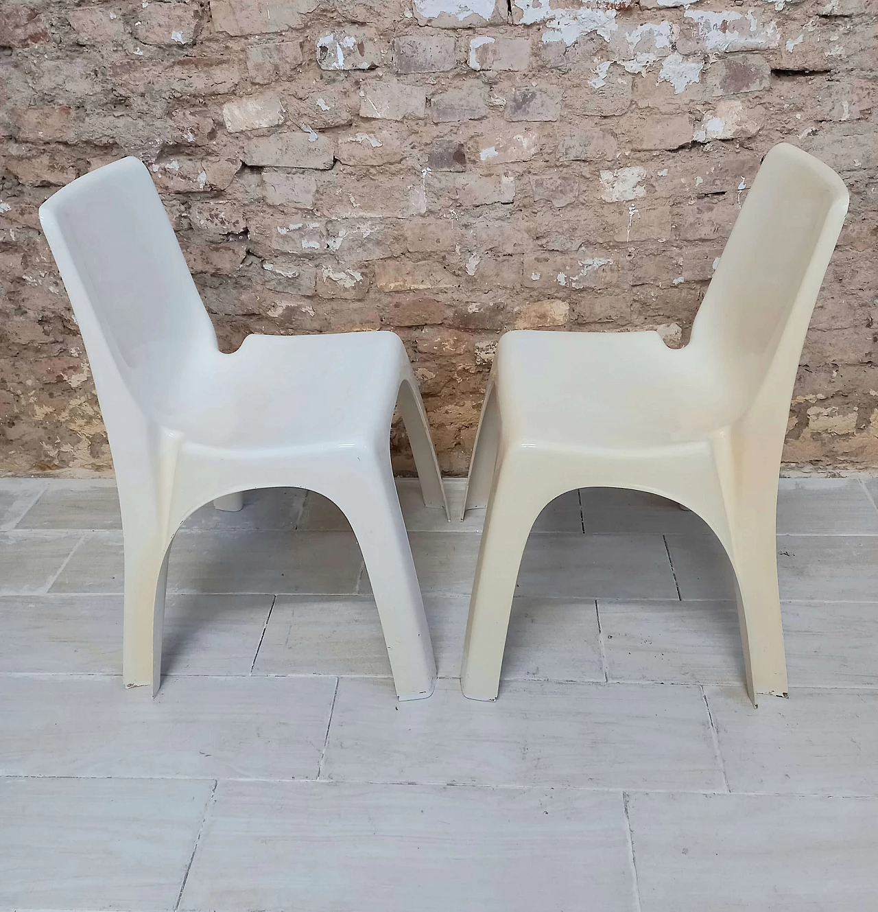 Pair of 4850 chairs in abs for Kartell, 1960s 10