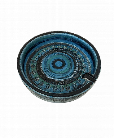 Rimini Blu terracotta ashtray by Aldo Londi for Bitossi, 1960s