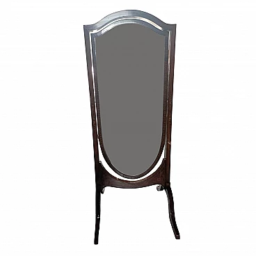 Specchio in acero decorato a motivi floreali di Maple&Co, fine '800