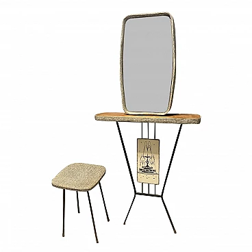 Metal, formica and vinyl dressing table, 1950s