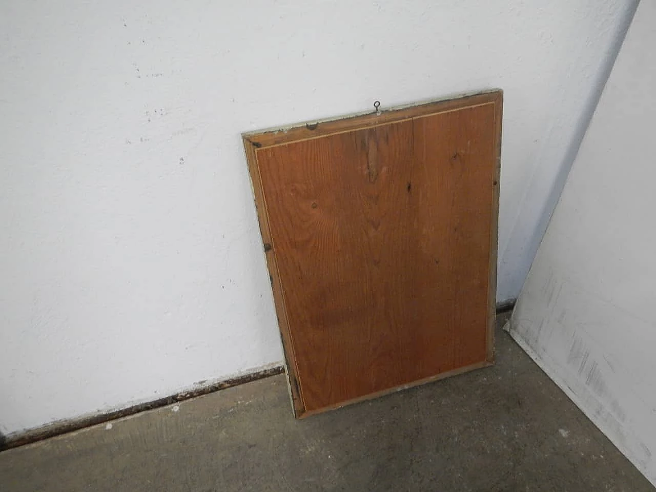 Specchio con cornice in legno di abete, anni '50 2