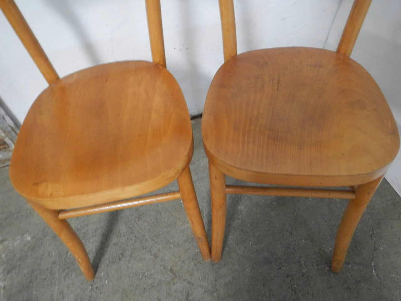 Pair of beechwood chairs, 1950s 2