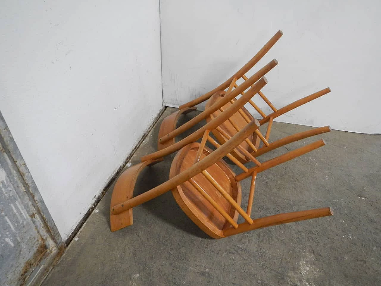 Pair of beechwood chairs, 1950s 3