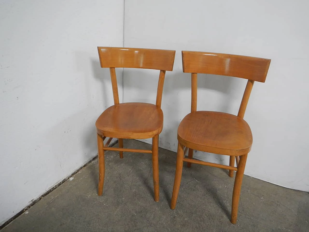 Pair of beechwood chairs, 1950s 8