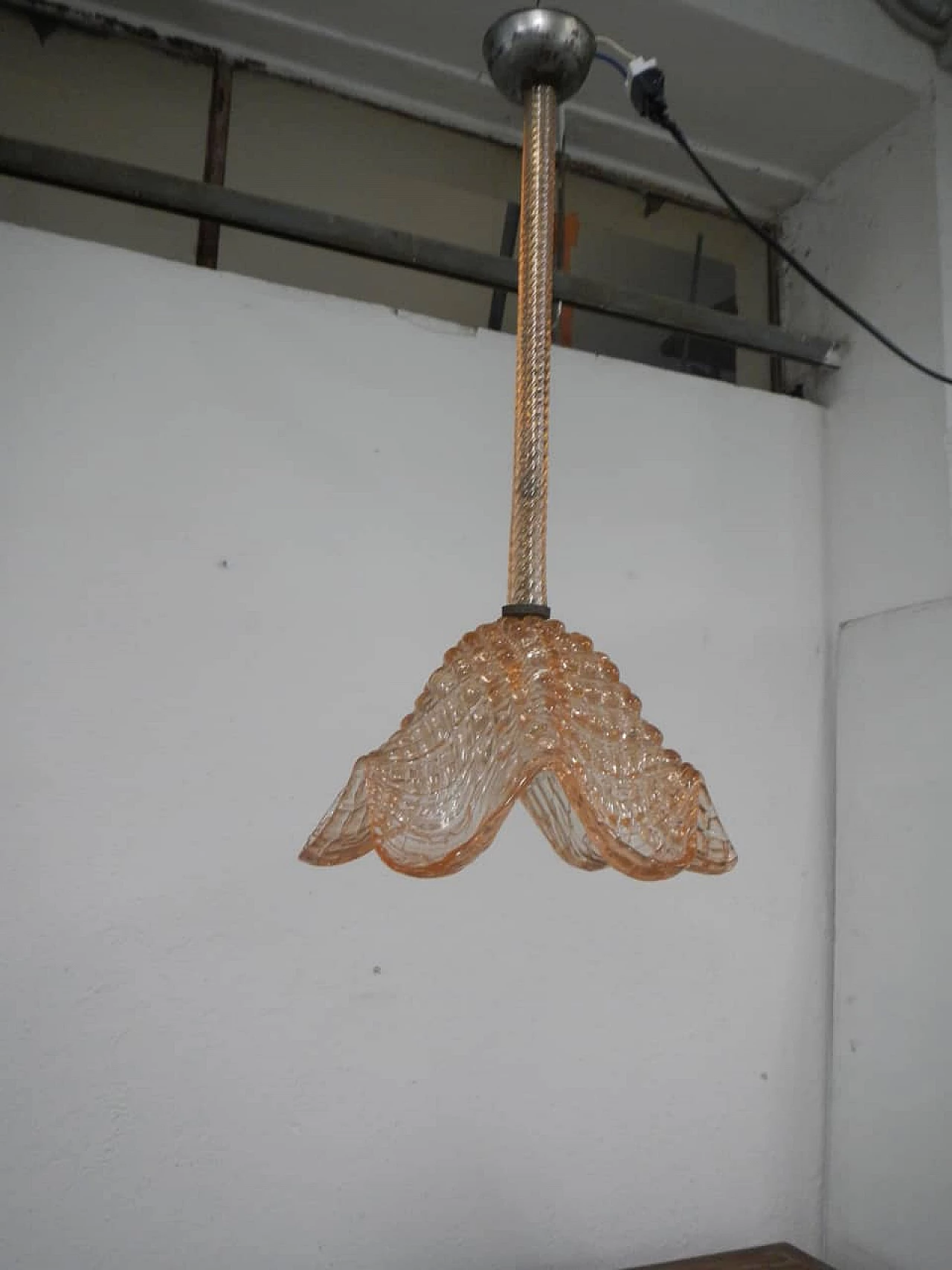 Murano glass and aluminium chandelier, 1940s 12