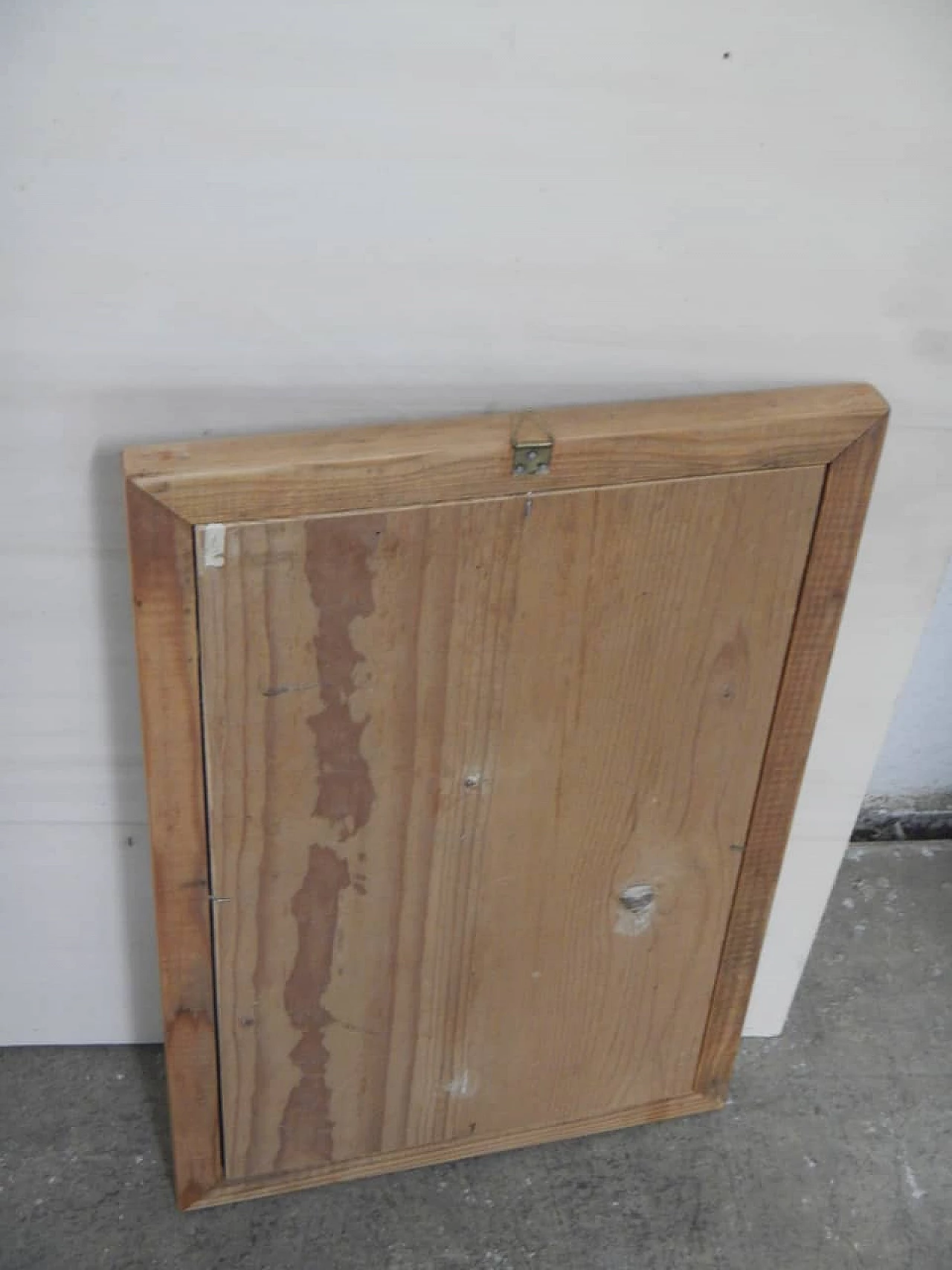 Specchio con cornice in legno di abete, anni '90 1