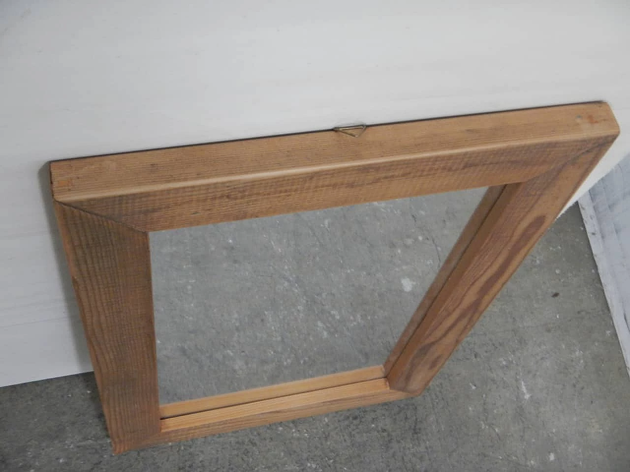 Specchio con cornice in legno di abete, anni '90 3