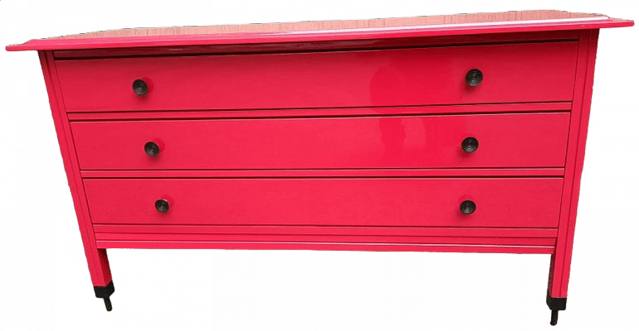 Red D154 chest of drawers by Carlo De Carli for Luigi Sormani, 1960s 9