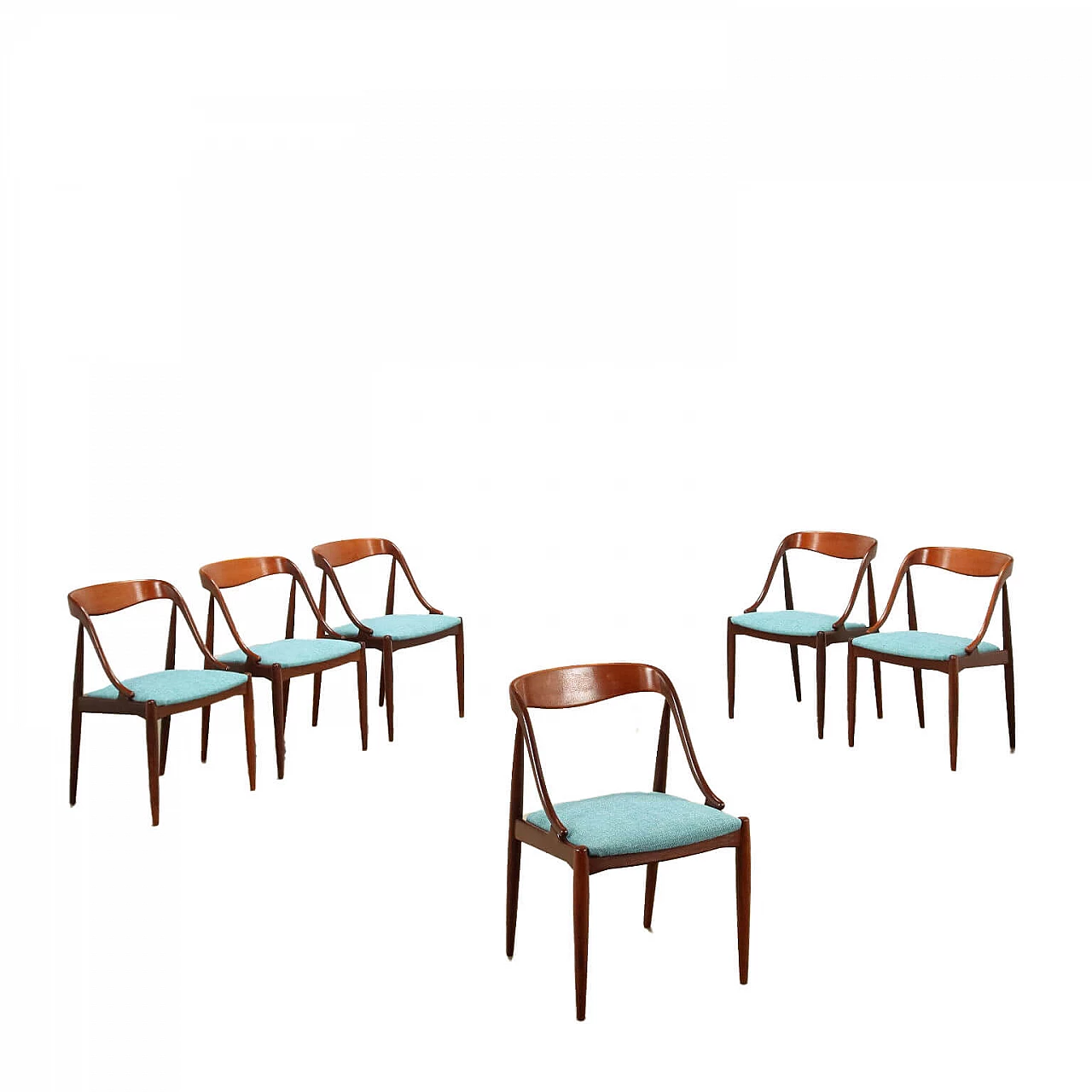 6 Model 16 chairs by Johannes Andersen for Uldum Furniture Factory, 1960s 1