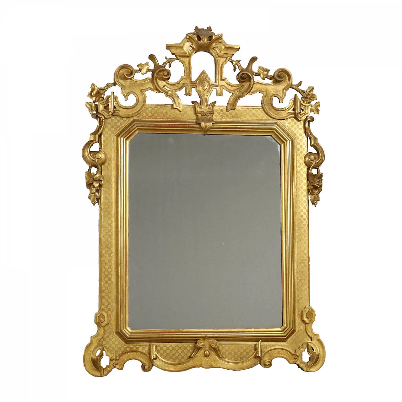 Specchiera Umbertina in legno dorato, '800 1