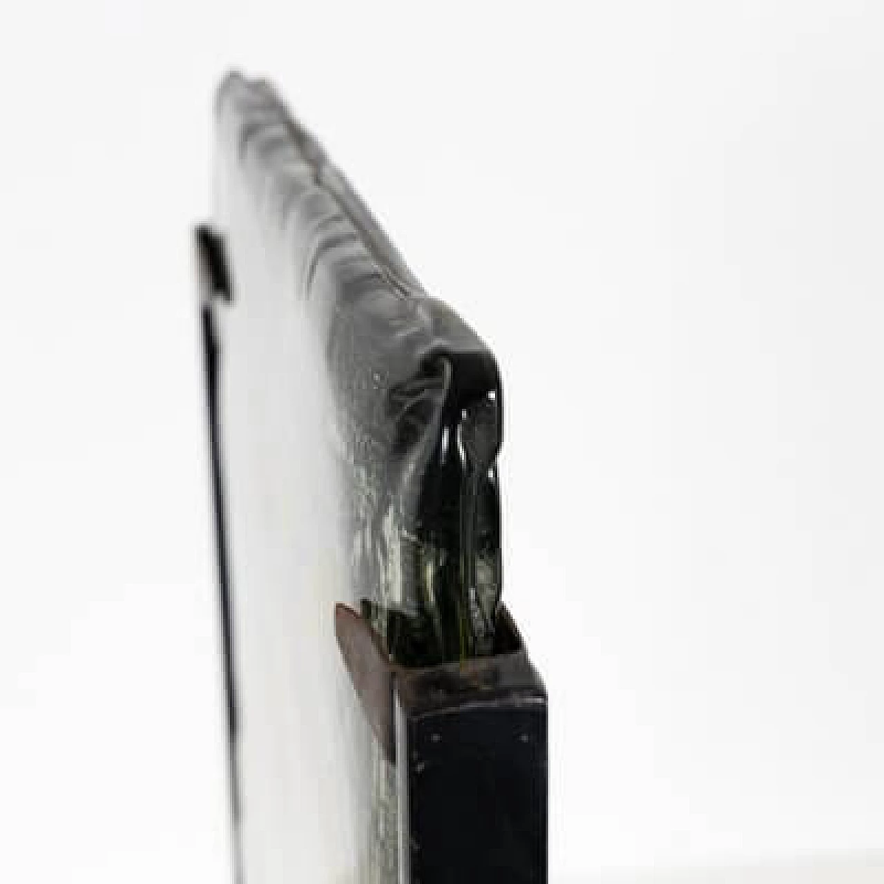 Decorative glass plate with metal base by Paolo Valle, 1970s 2