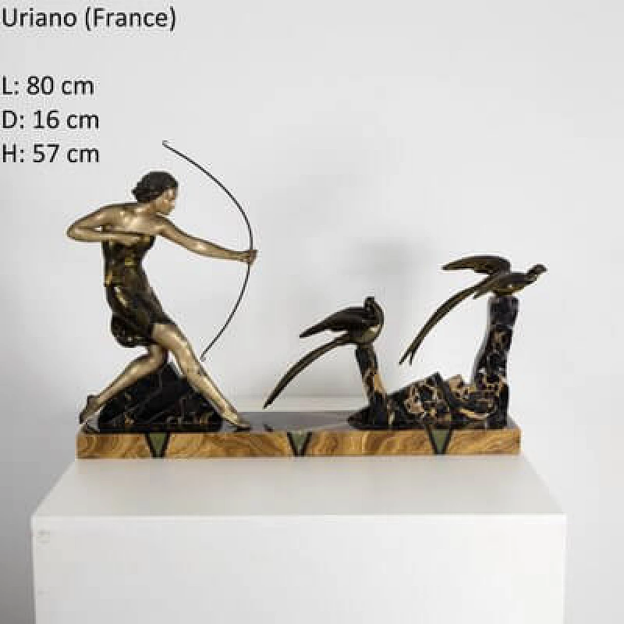French marble and bronze sculpture from Uriano, early 20th century 6