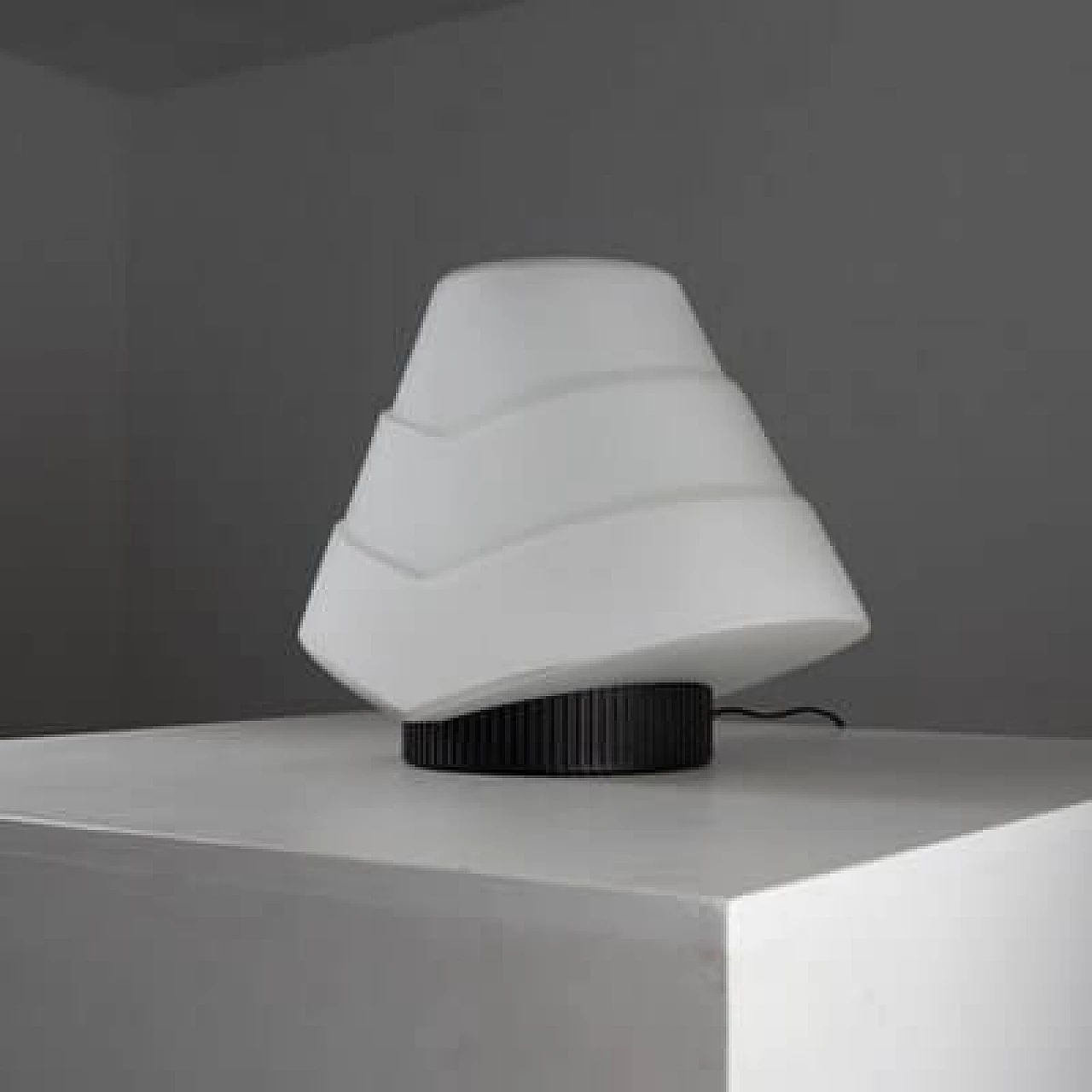 Glass and metal table lamp, 1990s 4