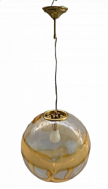 Pulegoso ball pendant chandelier attributed to Barovier, mid-20th century