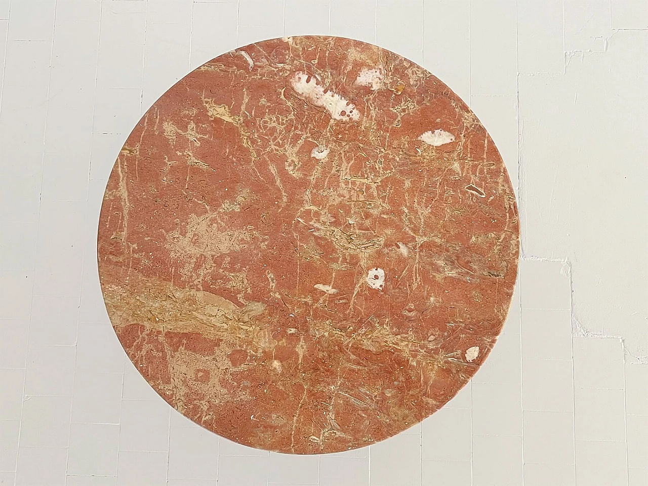 Coffee table with round red marble top, 1950s 5