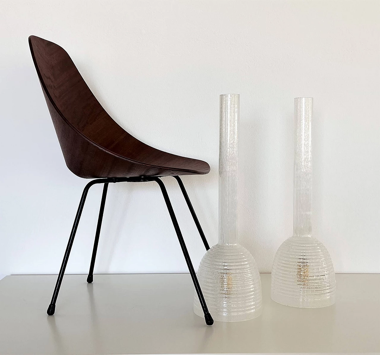 Pair of Murano glass table lamps by Carlo Nason for Mazzega, 1970s 2