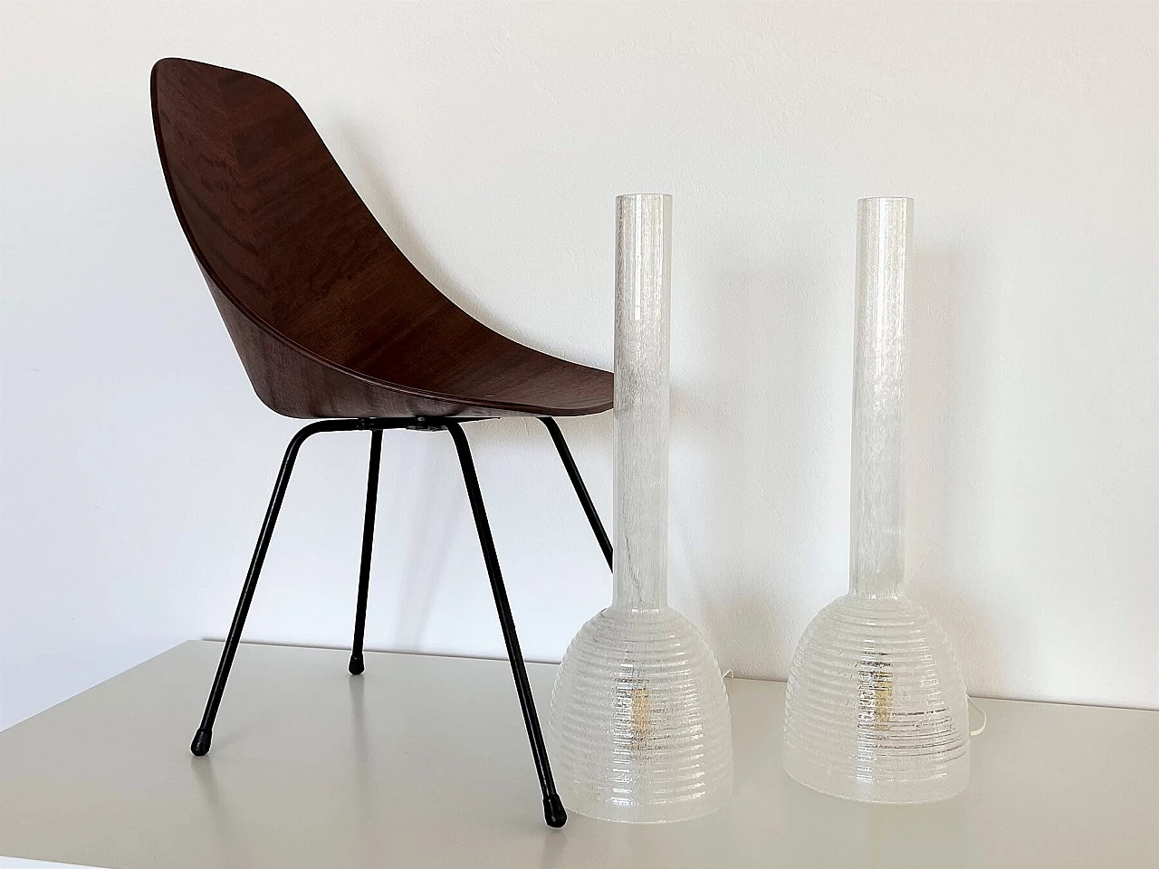 Pair of Murano glass table lamps by Carlo Nason for Mazzega, 1970s 6