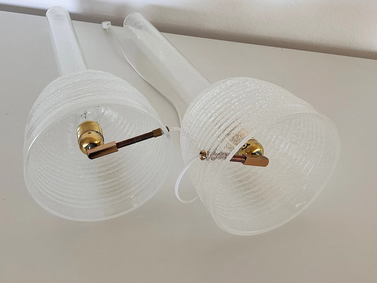 Pair of Murano glass table lamps by Carlo Nason for Mazzega, 1970s 11