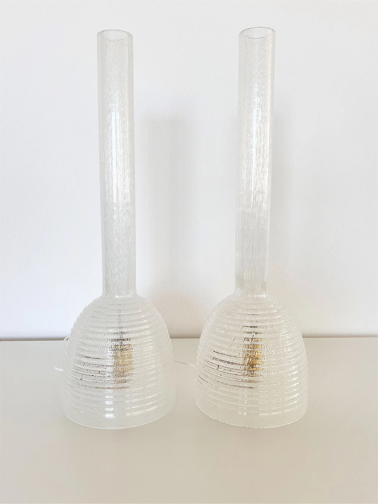 Pair of Murano glass table lamps by Carlo Nason for Mazzega, 1970s 12