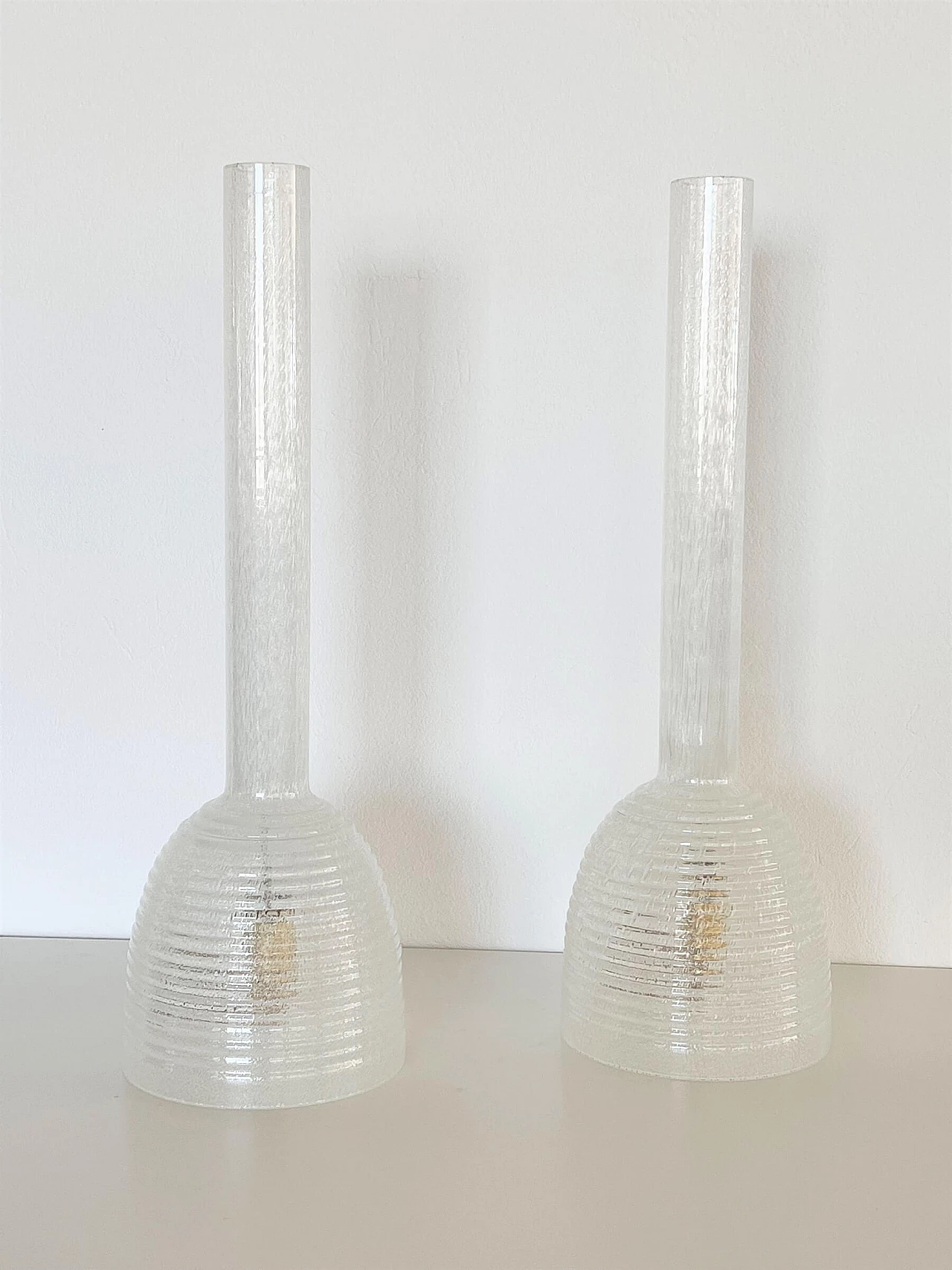 Pair of Murano glass table lamps by Carlo Nason for Mazzega, 1970s 14