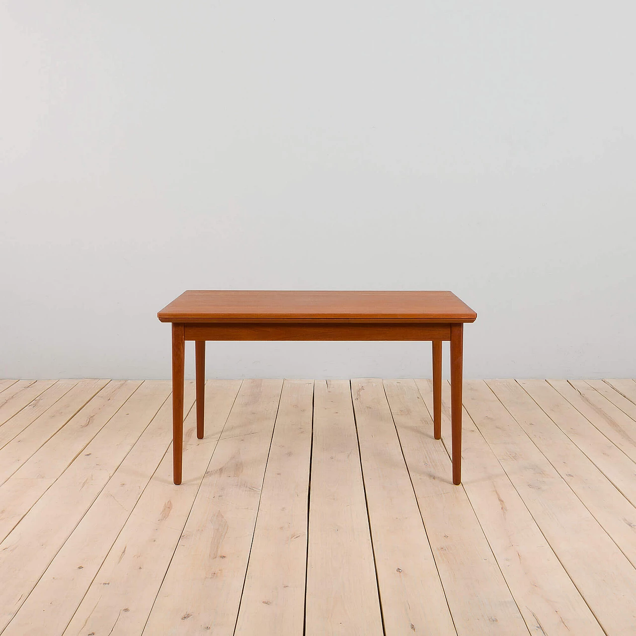 Rectangular extendable teak dining table, 1960s 8