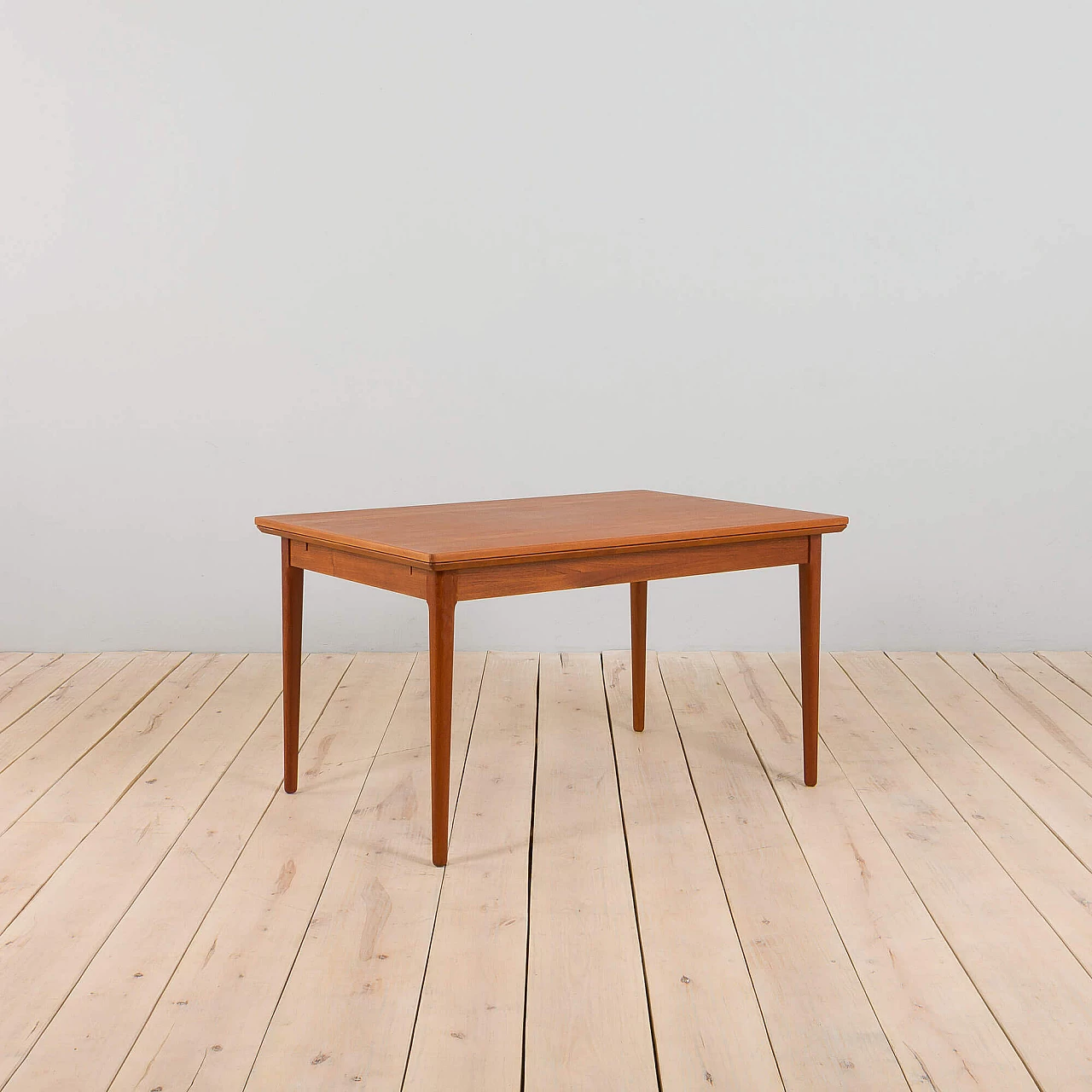 Rectangular extendable teak dining table, 1960s 9