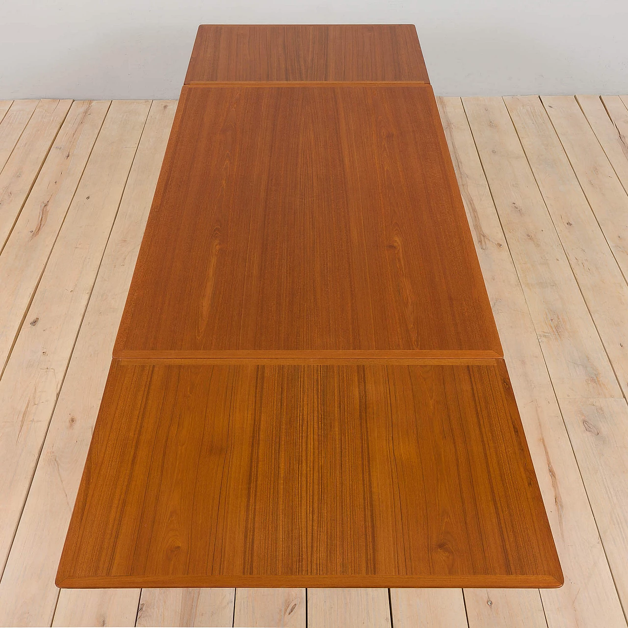 Rectangular extendable teak dining table, 1960s 15