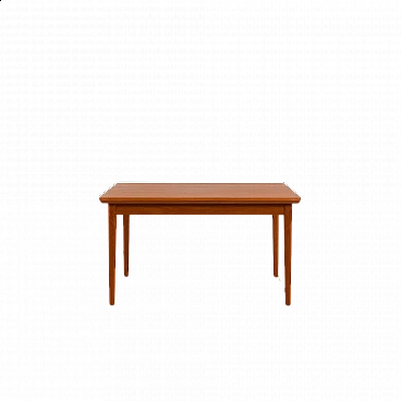 Tavolo da pranzo rettangolare allungabile in teak, anni '60
