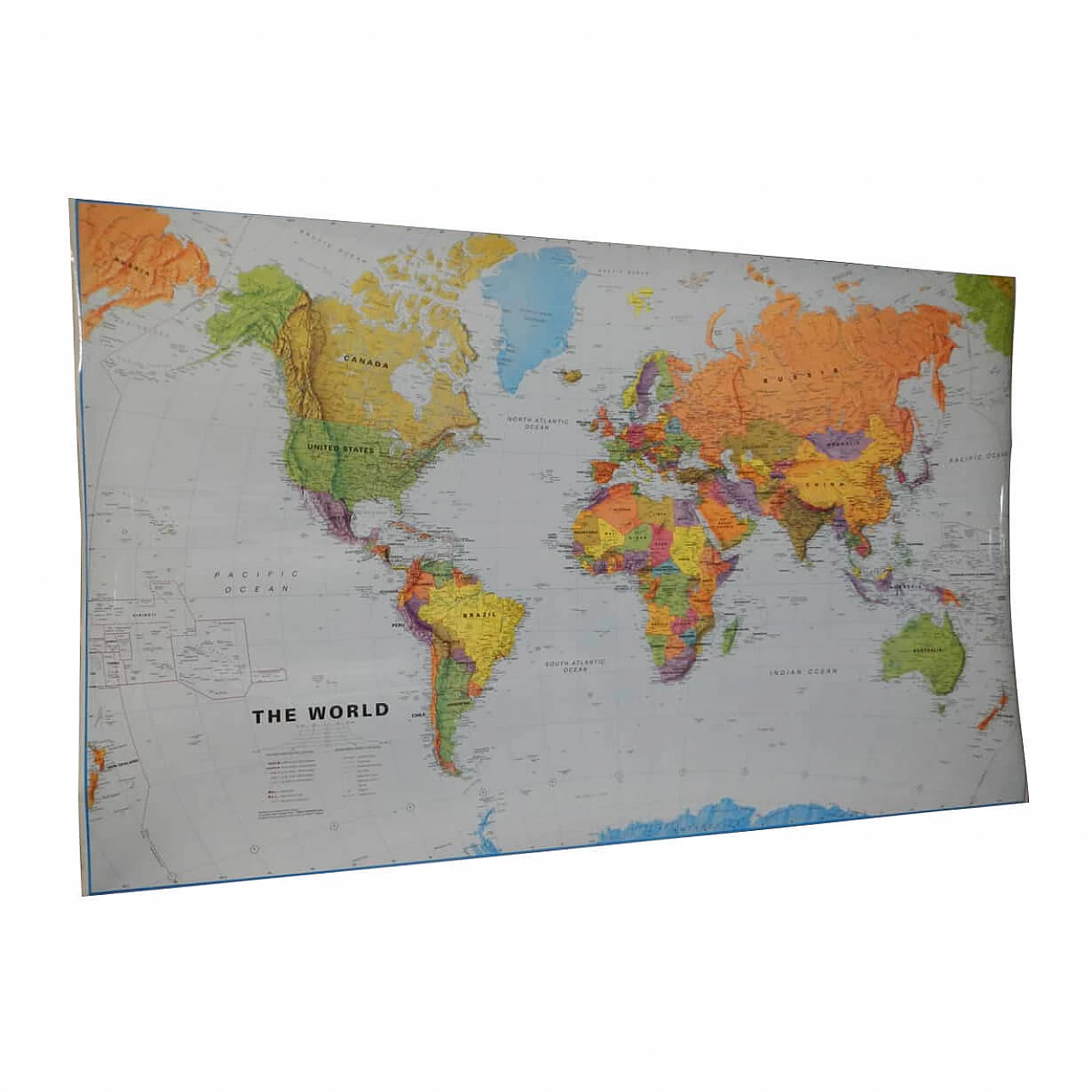 Mappa del mondo in carta plastificata, anni 2000 12