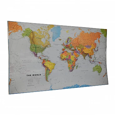 Mappa del mondo in carta plastificata, anni 2000