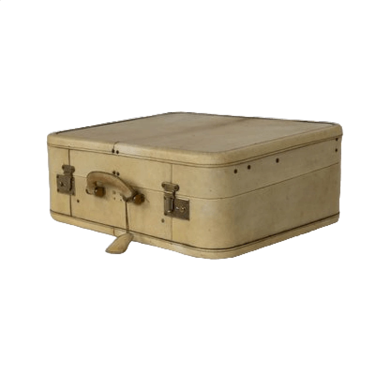 Valigia in pelle con rivestimento interno in tessuto, anni '60 13