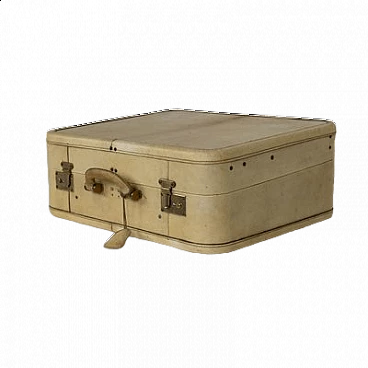 Leather suitcase with fabric lining, 1960s