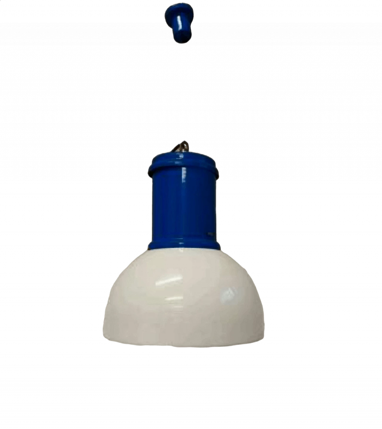 Lampadario industriale in metallo e plexiglass, anni '70 6