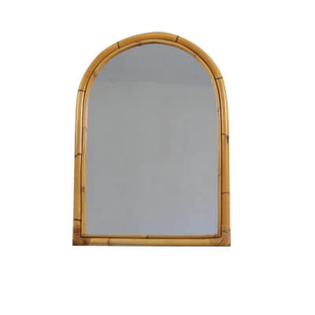 Specchio con cornice in bambù, anni '70 8