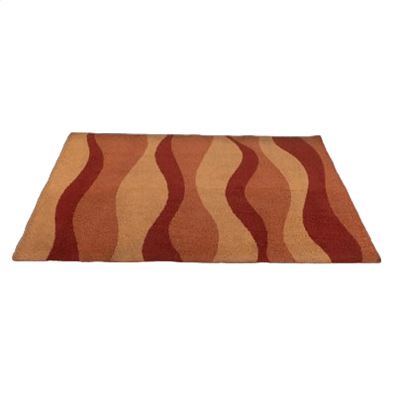 Fabric rug in shades of orange, 1970s 15